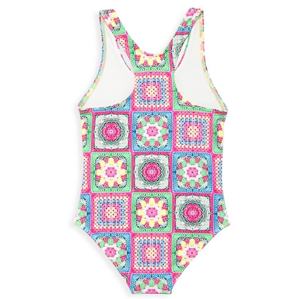 Submarine chrochet print one piece bathing suit little girl - Picture 2 of 4